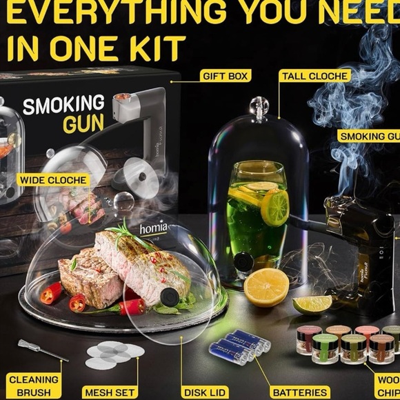 Homia Cocktail Smoker Kit - Whiskey Smoker Kit - Smoke Infuser - Universal Kit - Picture 2 of 8